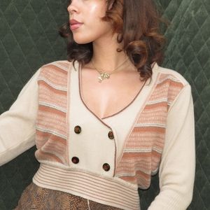 Cream/orange vintage sweater.